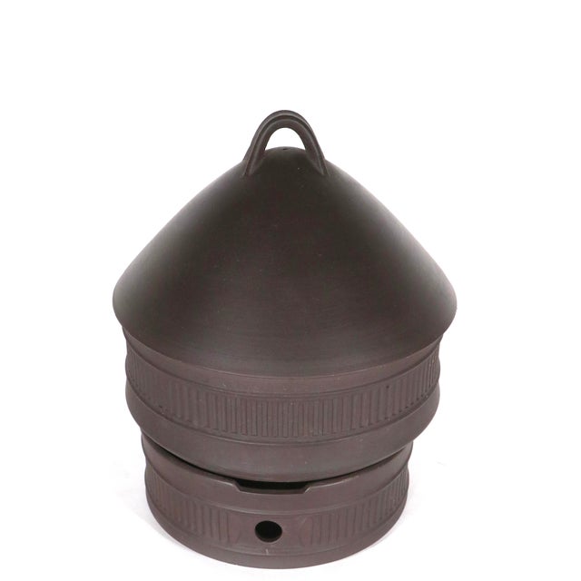 Dansk Flamestone 3 pc. 2 quart covered casserole, designed by Jens Quistgaard. The set includes the base, casserole...