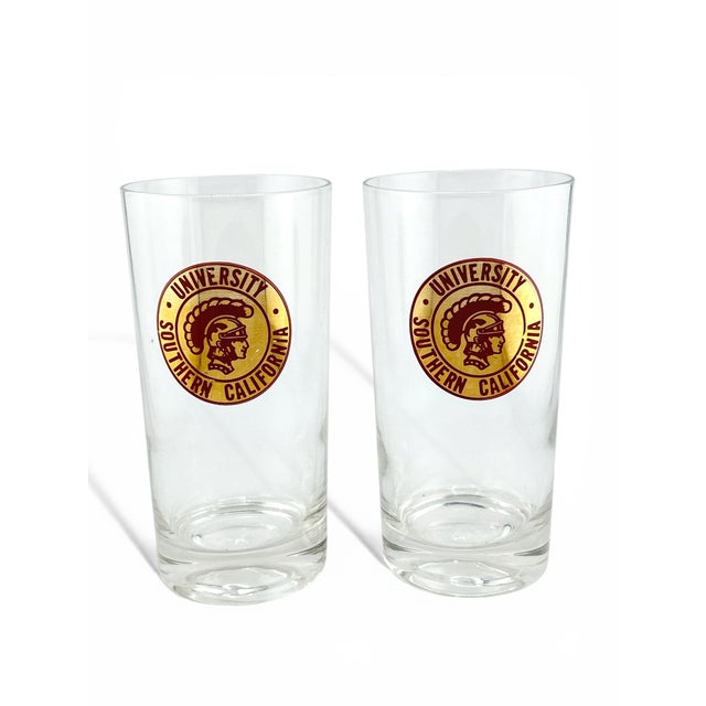 Mid-Century Modern 1960s Mid Century Modern Usc University Southern California Highball Glasses - 4pcs For Sale - Image 3 of 4