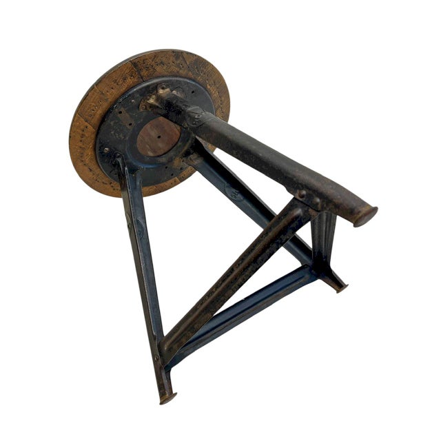 Industrial Factory Workshop Stool from Rowac, 1920s For Sale - Image 4 of 14