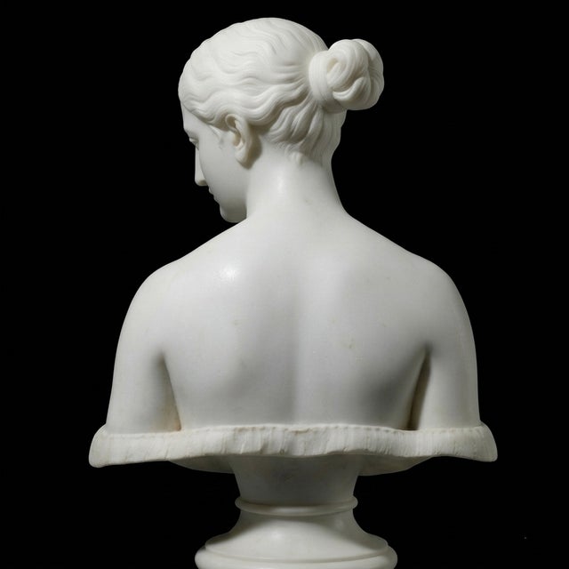 Hand-Carved Natural Marble Bust Sculpture – The Greek Slave For Sale In Miami - Image 6 of 6