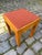 Wood Danish Oak Stool with Red Seat For Sale - Image 7 of 11