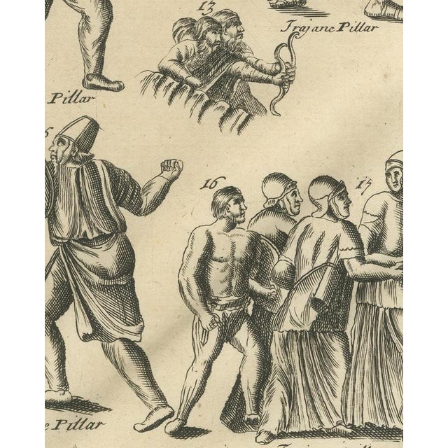 18th Century Montfaucon, Archers, Slingers and Barbarian Warriors from Trajans Column, 1722, Engraving For Sale - Image 5 of 8