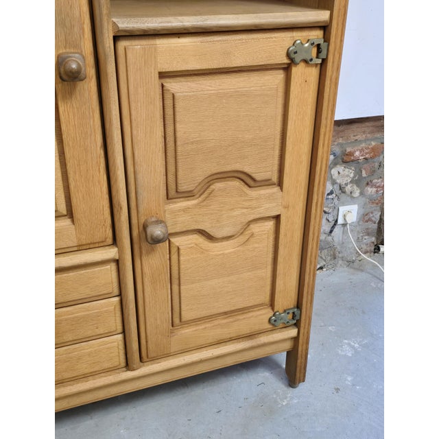 Wood Tall Sideboard with Cupboards, Drawers and Niche by Guillerme et Chambron, 1970s For Sale - Image 7 of 18