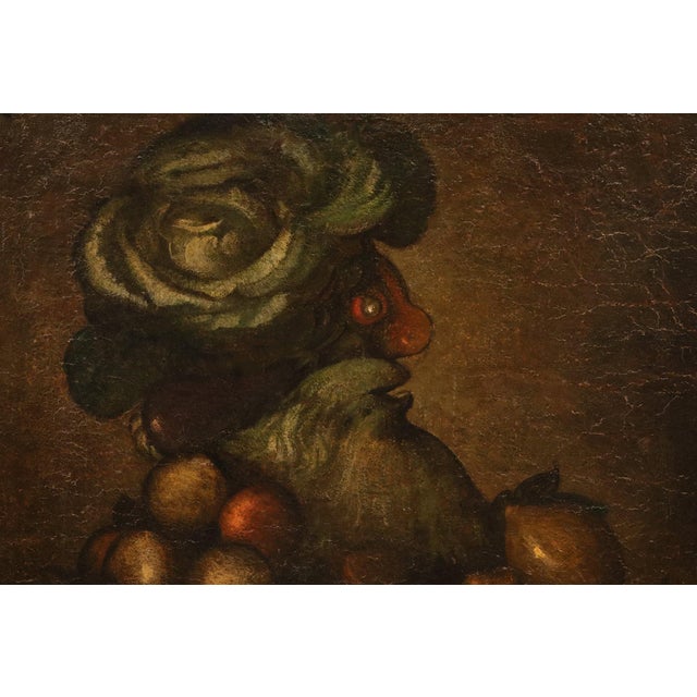 Baroque Follower of Giuseppe Arcimboldo, Anthropomorphic Allegory of Winter, 18th Century, Oil Painting on Canvas, Framed For Sale - Image 3 of 12