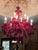 Imported European Ruby Glass Chandelier & Sconce Set European-import lighting suite crafted in richly saturated ruby...