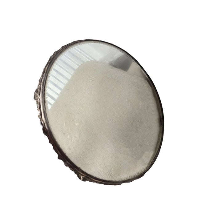Mid 20th Century Italian Round Mirrored Plateau With Decorative Edge For Sale - Image 5 of 7