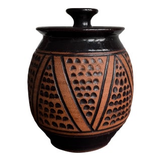 Vintage Ceramic Jar - Native/Mexican Style For Sale