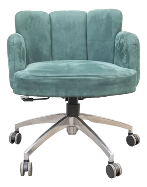 Vintage Swivel Armchair in Green Suede, 2010s