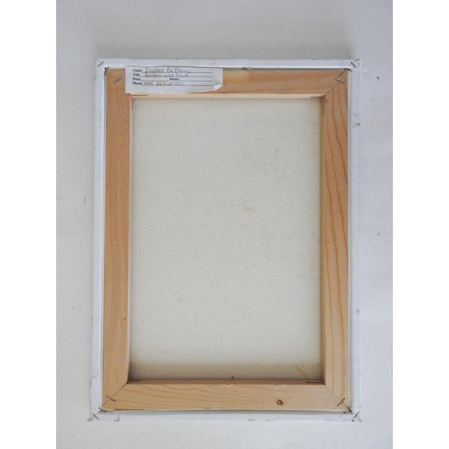 Purple Vintage Daisies and Fruit Still Life Impressionist Painting For Sale - Image 8 of 8