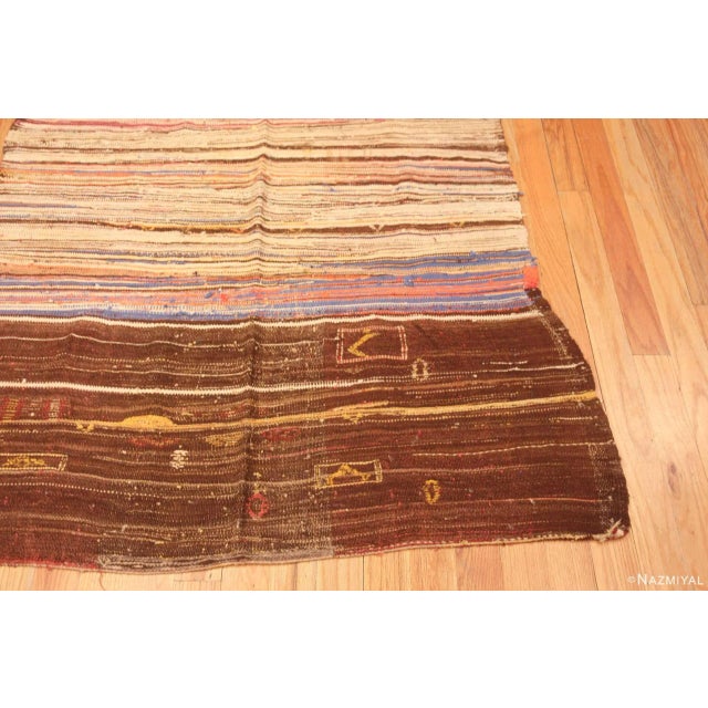 Mid 20th Century Nazmiyal Collection Primitive Design Vintage Moroccan Kilim Rug For Sale - Image 5 of 9