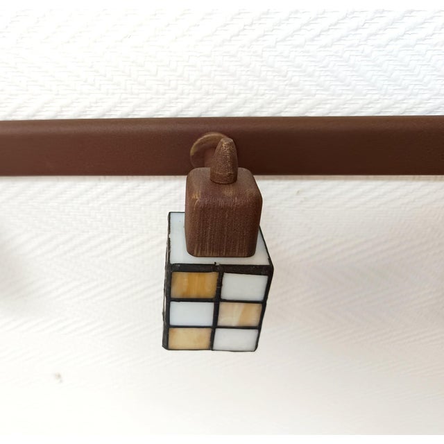 Metal Art Deco Tiffany-Style Trio Ceiling Light, 1980s For Sale - Image 7 of 11