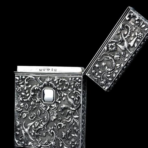 Antique Georgian Silver Card Case with Decorations by Joseph Willmore, 1836 For Sale - Image 18 of 18