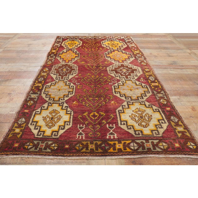 Brick Red Vintage Turkish Oushak Rug Runner - 04'00 X 07'09 For Sale - Image 8 of 9