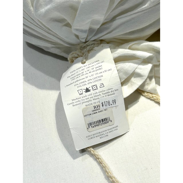 New Never Opened Restoration Hardware Linen / Cotton Bedding Sets Color: White as Shown in Product Bag 2-Twin Sheet Sets...