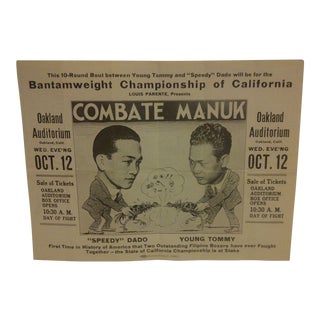 1933 Filipino Boxing Poster For Sale