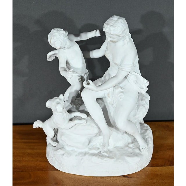 Bisque Sculpture of Venus and Amor, Late 19th Century For Sale - Image 3 of 18