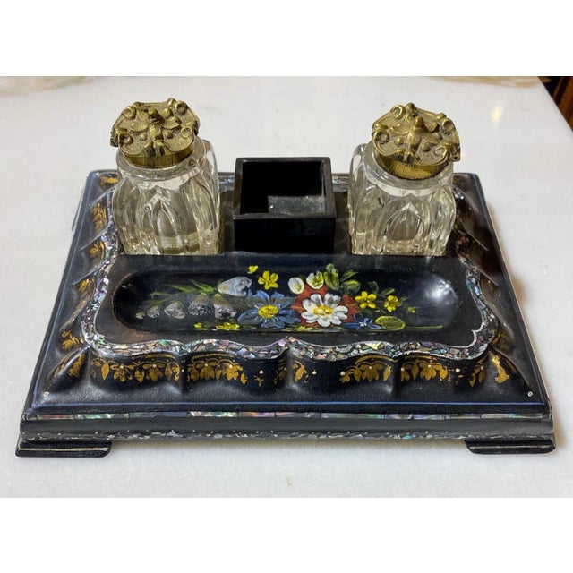 19th Century English Victorian Mop Double Inkwell For Sale - Image 11 of 11