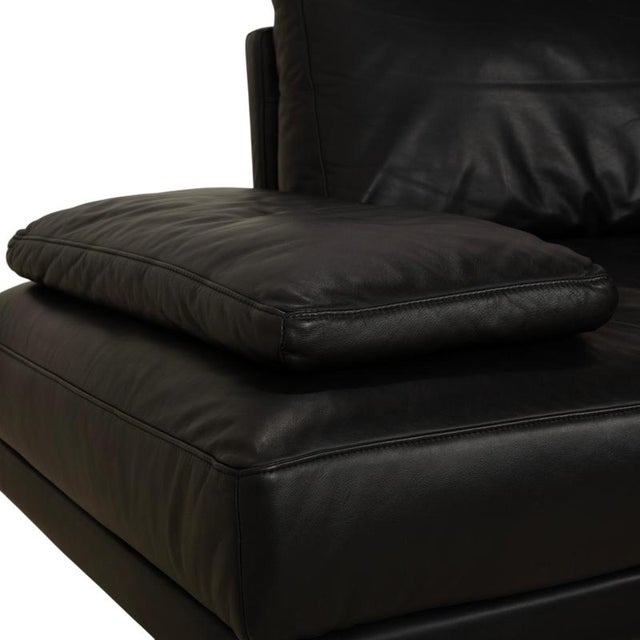 Model 6600 2-Seater Sofa in Black Leather from Rolf Benz For Sale - Image 5 of 15