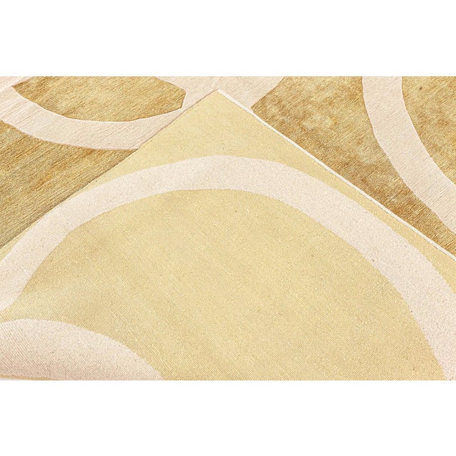 Modern Art Deco Beige and Gold Quantum Circles Rug by Doris Leslie Blau For Sale In New York - Image 6 of 6