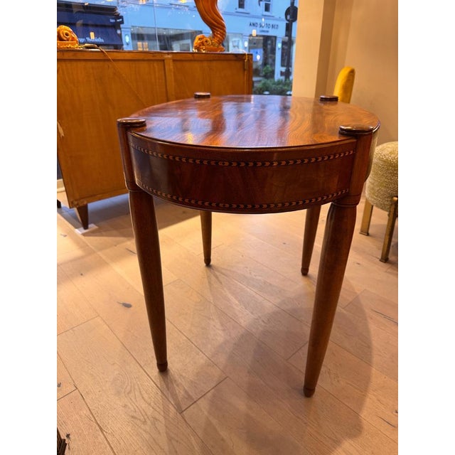 Inlaid Satinwood Occasional Oval Table, 1920s For Sale - Image 7 of 8