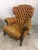 Antique Leather Tufted Wingback For Sale - Image 10 of 10