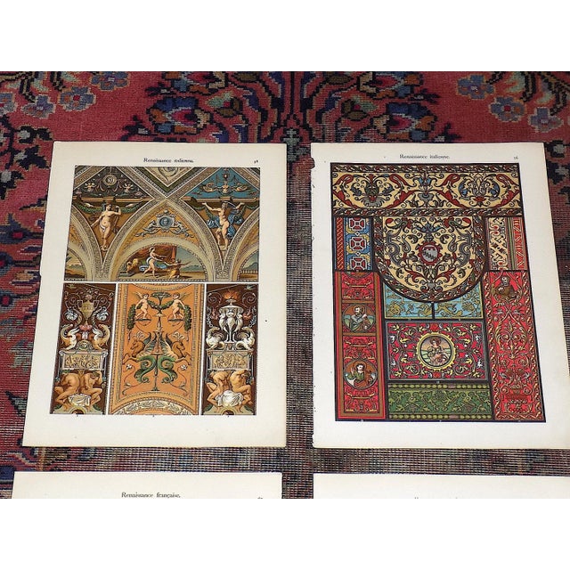 This set of nine (9) antique 19th century folio size chromolithographs (each color was laid in with a separate...