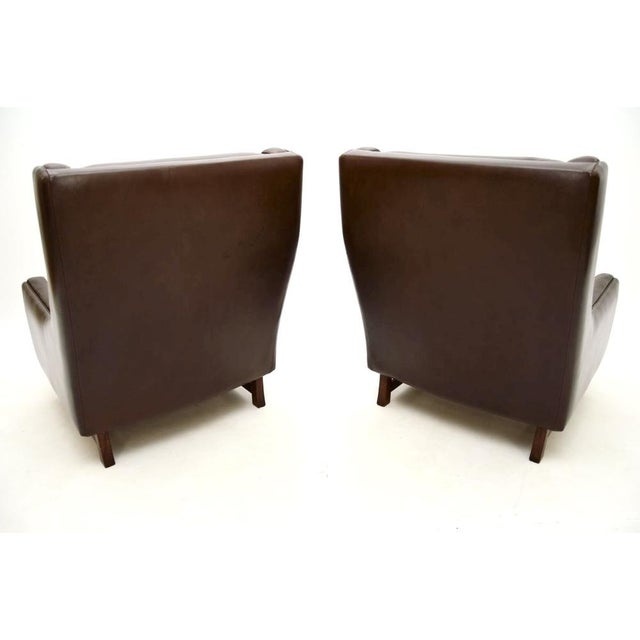 Wood Vintage Leather Armchairs by Torbjörn Afdal for Bruksbo, 1970s, Set of 2, Set of 2 For Sale - Image 7 of 12