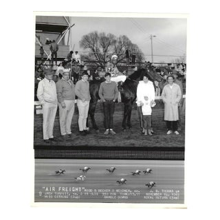 1965 Equestrian Photograph of Air Freight in the Winner's Circle For Sale