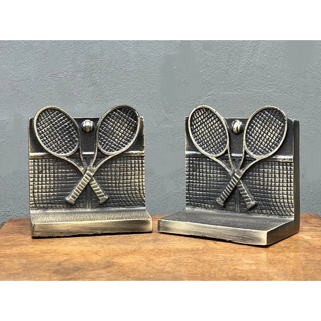 1970s Pair of French 1970 Bookends Made From Patinated Brass For Sale - Image 5 of 8