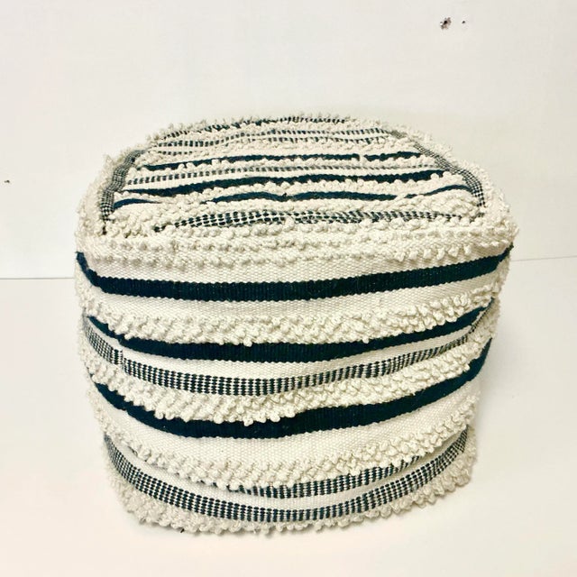 1980s Vintage Boho Chic Coastal Kilim Pouf Hassock Footstool. For Sale - Image 9 of 14