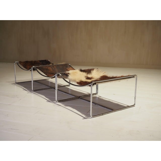 Modern Vintage Cowhide Stools by Odile Mir, 1972, Set of 3 For Sale - Image 3 of 18