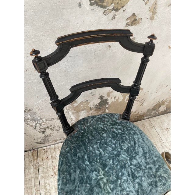 Napoleon III Chair in Blue Velvet, 1890s For Sale - Image 17 of 18