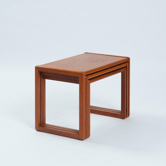 Mid-Century Modern Danish Teak Nesting Tables, 1970s, Set of 3 For Sale - Image 3 of 16