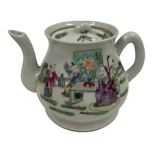 Antique Chinese Porcelain Tea Pot For Sale