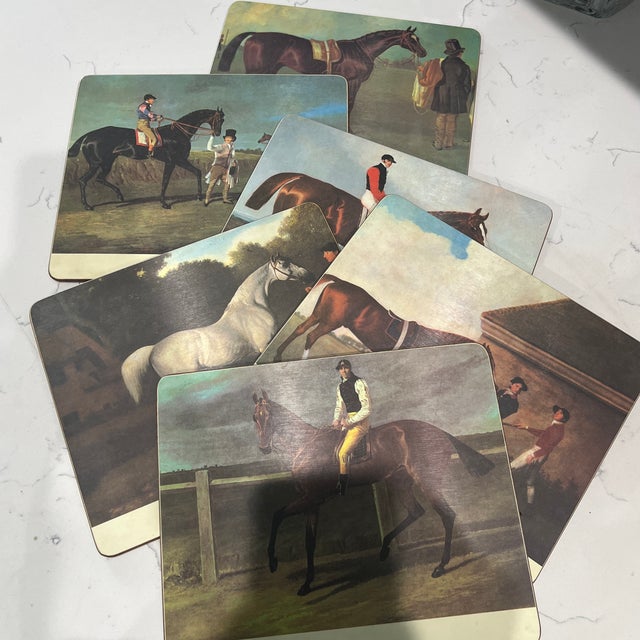 Late 20th Century Lady Clare Racing Horses Placemats - Set of 6 For Sale - Image 9 of 9