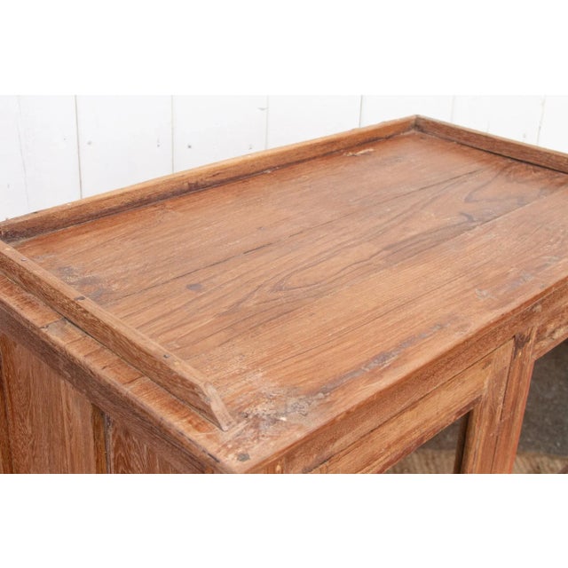 Brown Vintage Teak Glass Kitchen Cabinet For Sale - Image 8 of 10