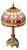 Antique Art Nouveau Bronze Lamp with Stained Glass Shade in the style of Tiffany, 1900 For Sale