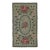 Antique Hooked Rug With Floral Medallions in Soft Sage Green - Rug & Kilim For Sale