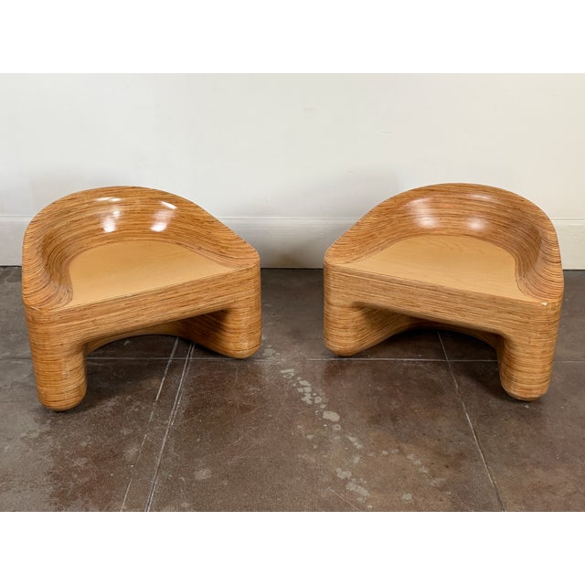 Price is for each chair. Stacked plywood chairs by Timbur, nice patina all around. Minor scratches all around as well....