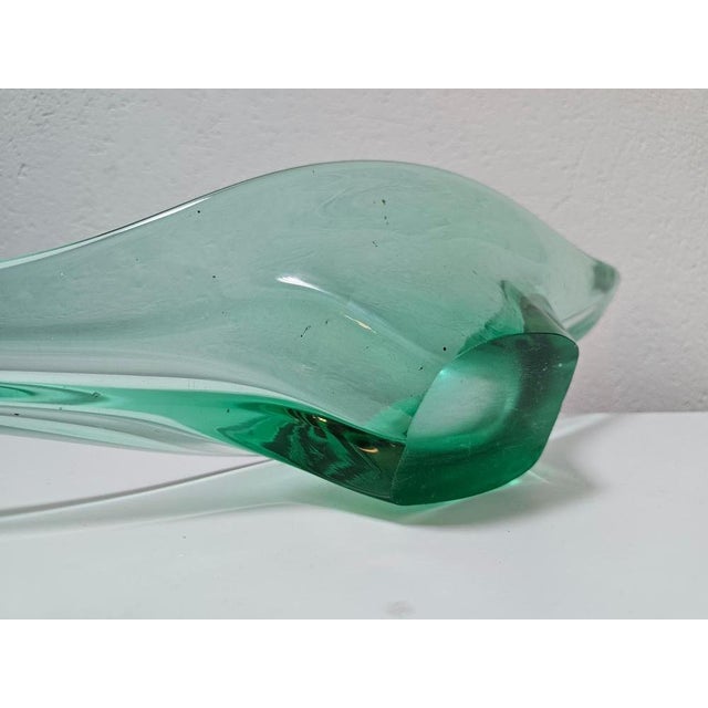 Large Green Murano Glass Bowl Shaped as Gondola, Italy, 1970s For Sale - Image 6 of 10