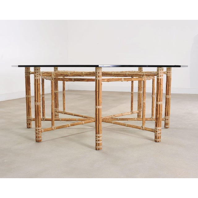 McGuire Organic Modern Octagonal Blonde Bamboo Dining Table For Sale - Image 18 of 18