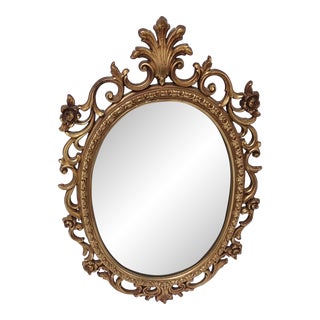 1940s French Oval Mirror For Sale