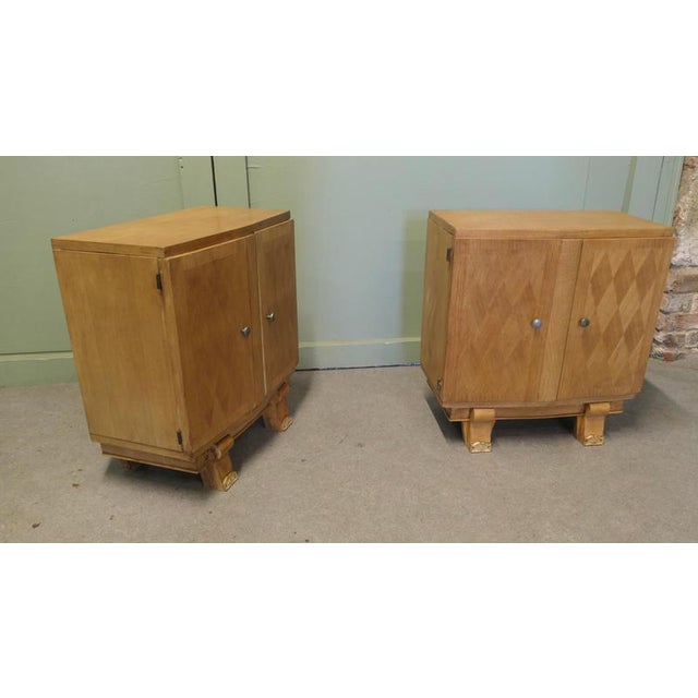 A Pair of Stylish Art Deco Bedside Lockers This is an elegant and stylish pair from the Art Deco period made in Golden...