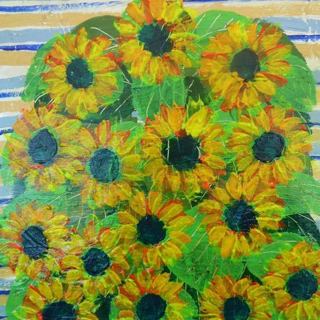Brown Royston du Maurier-Lebek, Yellow Daisies, Oil Painting on Canvas, Framed For Sale - Image 8 of 15