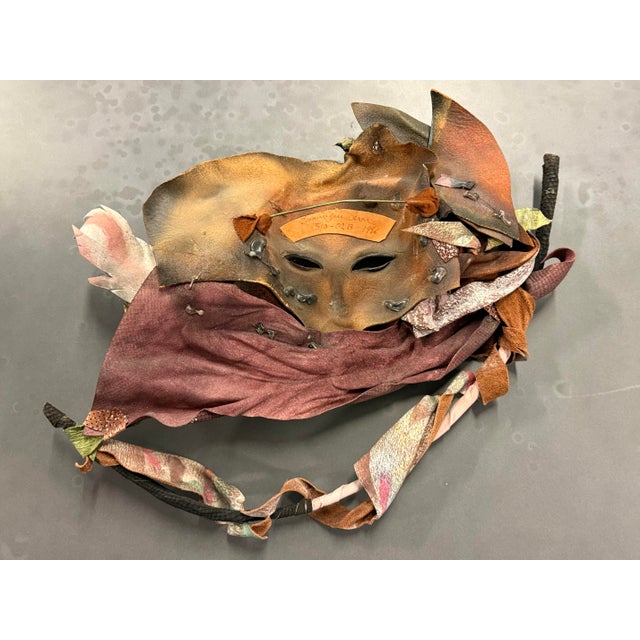 Dominique Caron Handmade Leather Art Mask For Sale - Image 12 of 12