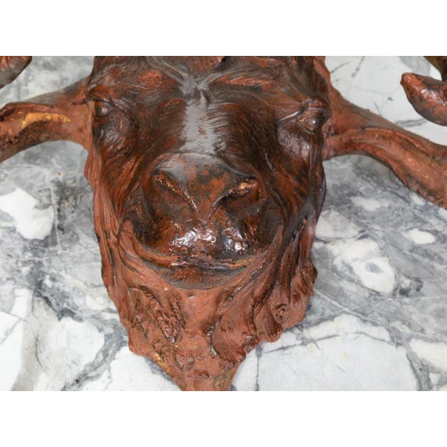 Italian 19th Century Patinated Iron Ram's Head Sculpture with Rusty Finish For Sale In Atlanta - Image 6 of 9