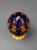 Style Of Faberge Cobalt Blue Cut Crystal Gold Gilt Floral Love Birds Egg. Measures approximately 3 1/2" diameter, 7 5/8"...