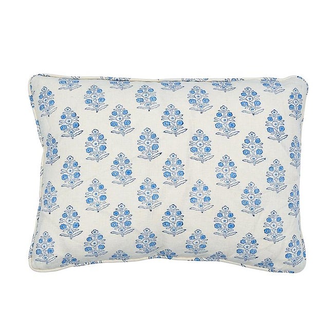 Farmhouse Schumacher Aditi Hand Blocked Print 18" x 12" Pillow For Sale - Image 3 of 3
