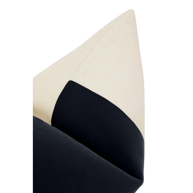 22" Graphite Mohair Panel + Linen Pillows - a Pair For Sale - Image 4 of 6