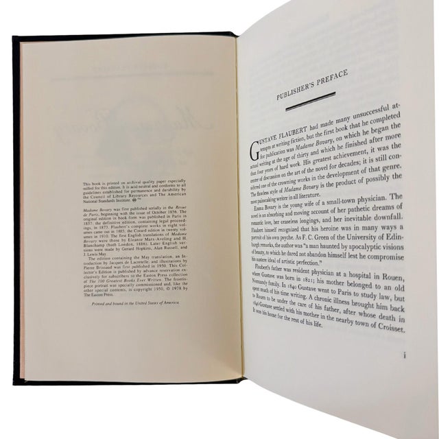 Vintage 1978 Easton Press Madame Bovary by Gustave Flaubert – Leather Bound Collector’s Edition For Sale In San Diego - Image 6 of 9